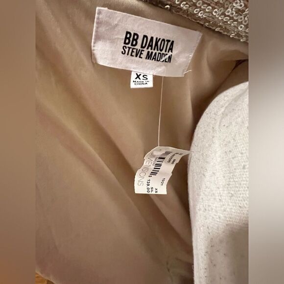 BB Dakota Steve Madden silver sequin duster size XS NWT - Picture 9 of 12